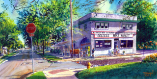 Golick's Meat Market from a Distance