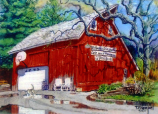 Red Barn - White Roof